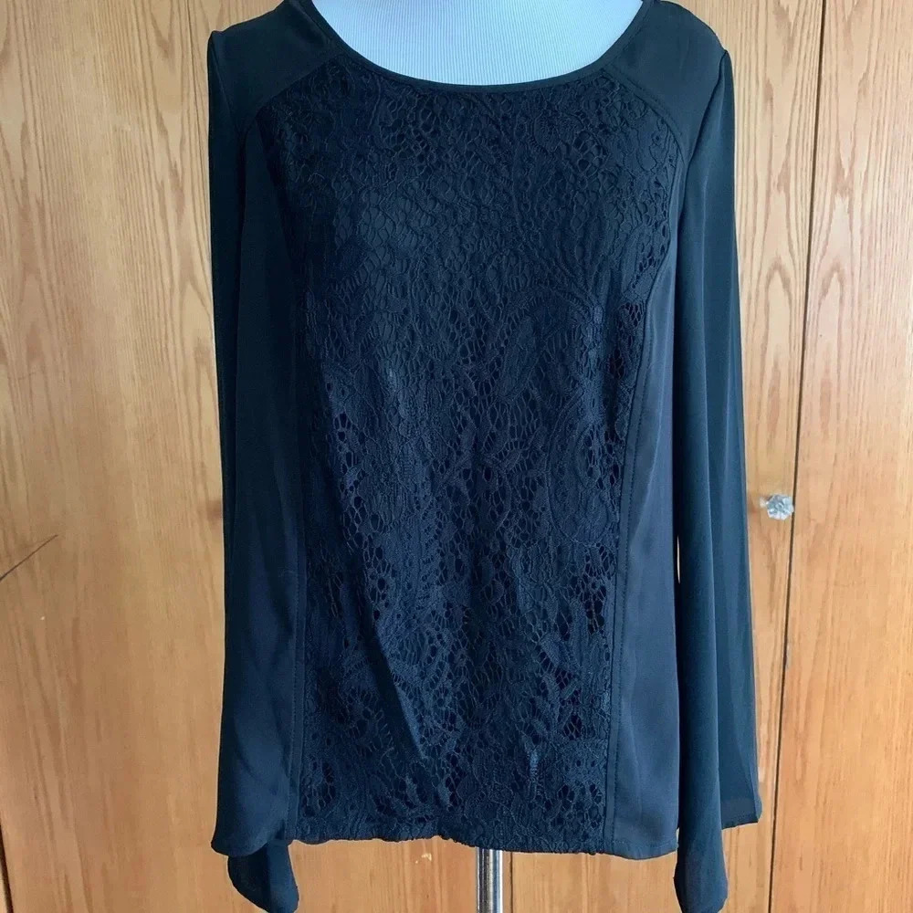 **NEW AB Studio Lace Ponchover Tunic Top